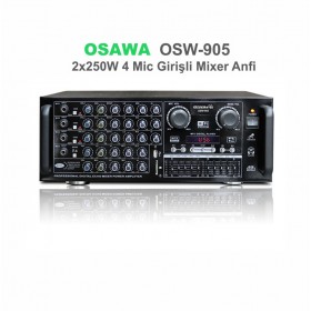 Osawa OSW-905 2x250  Watt USB-SD Bluetooth Stereo Mikser Anfi Cami,İş Yeri ve Ev Anfisi